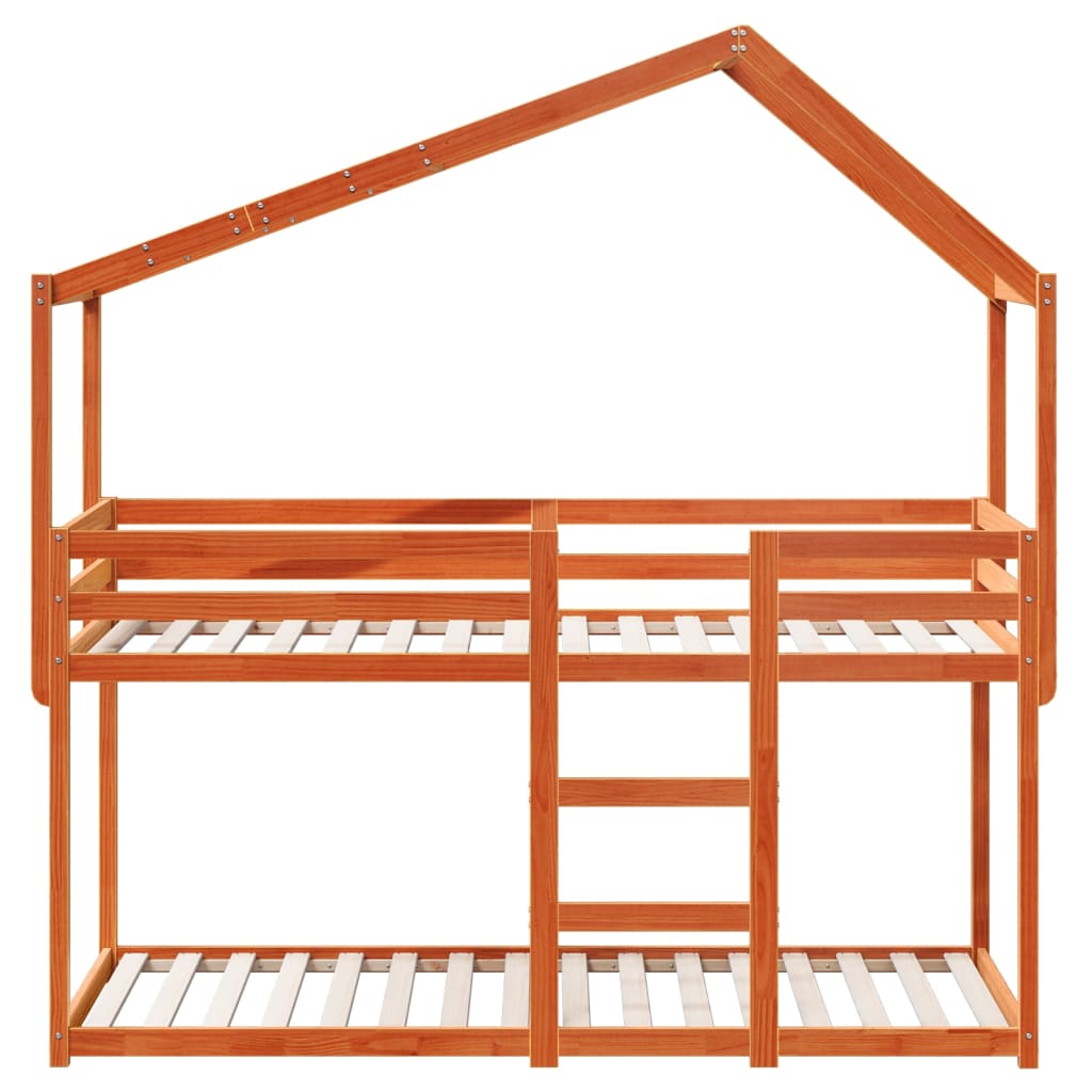 Lit superposé sans matelas cire marron 90x190 cm pin massif - XIOS