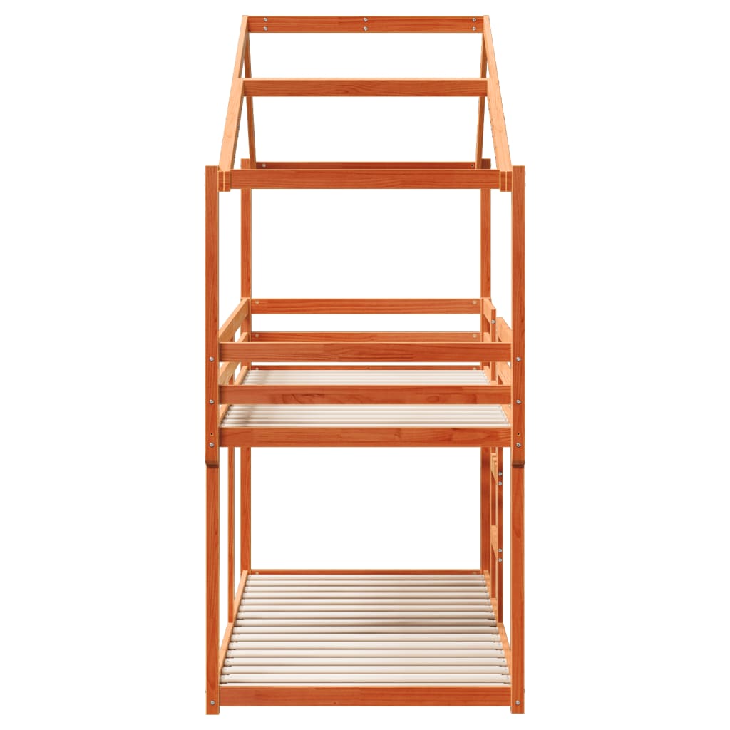Lit superposé sans matelas cire marron 90x190 cm pin massif - XIOS