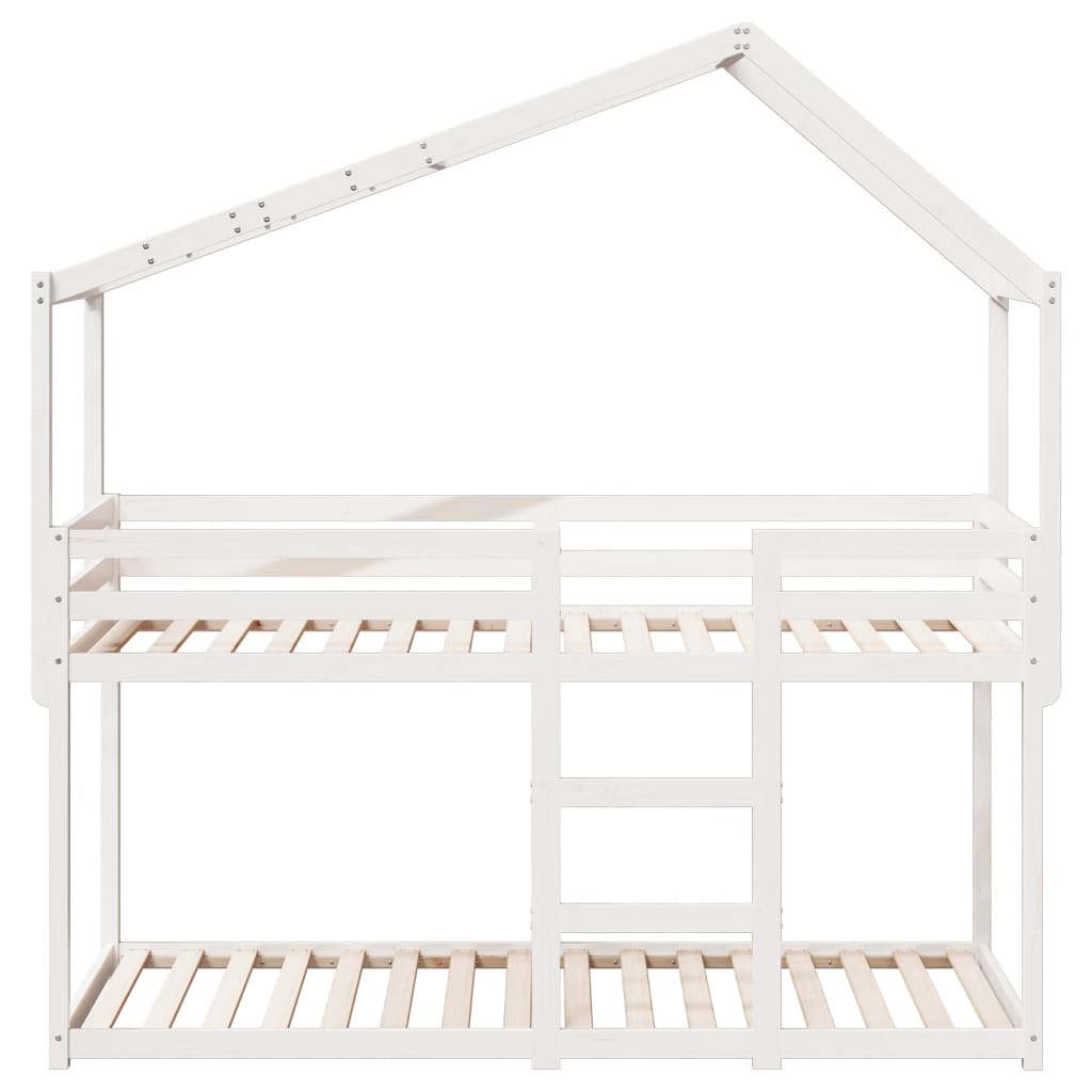Lit superposé sans matelas blanc 75x190 cm bois de pin massif - XIOS