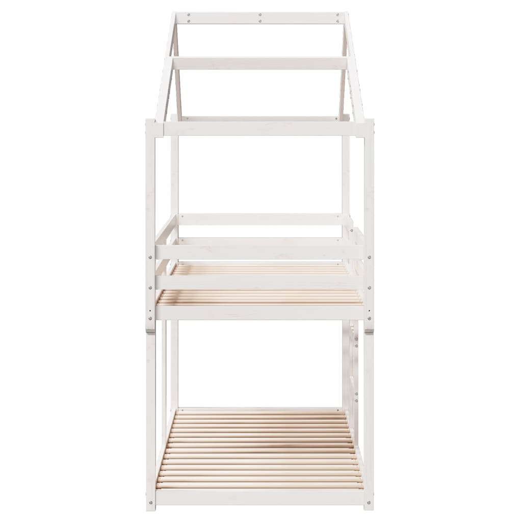 Lit superposé sans matelas blanc 75x190 cm bois de pin massif - XIOS