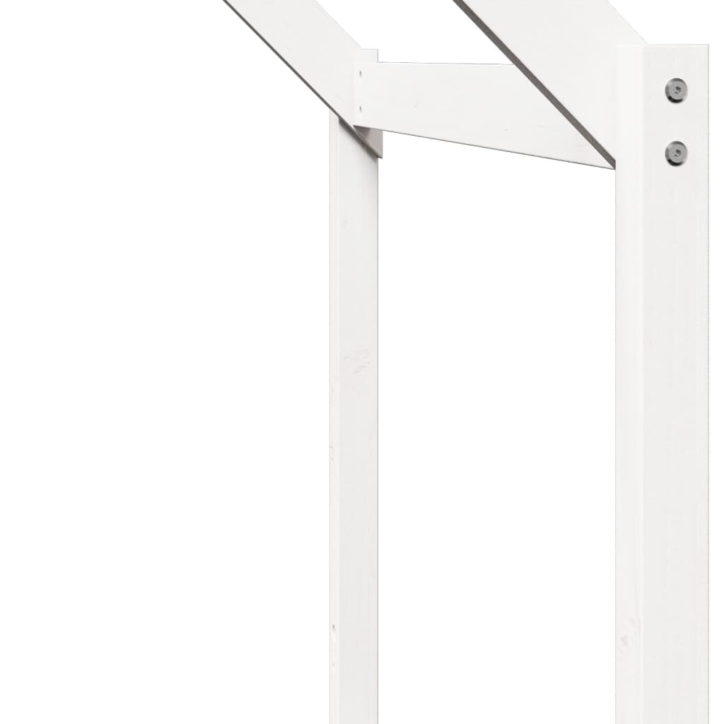 Lit haut sans matelas blanc 90x200 cm bois de pin massif - XIOS