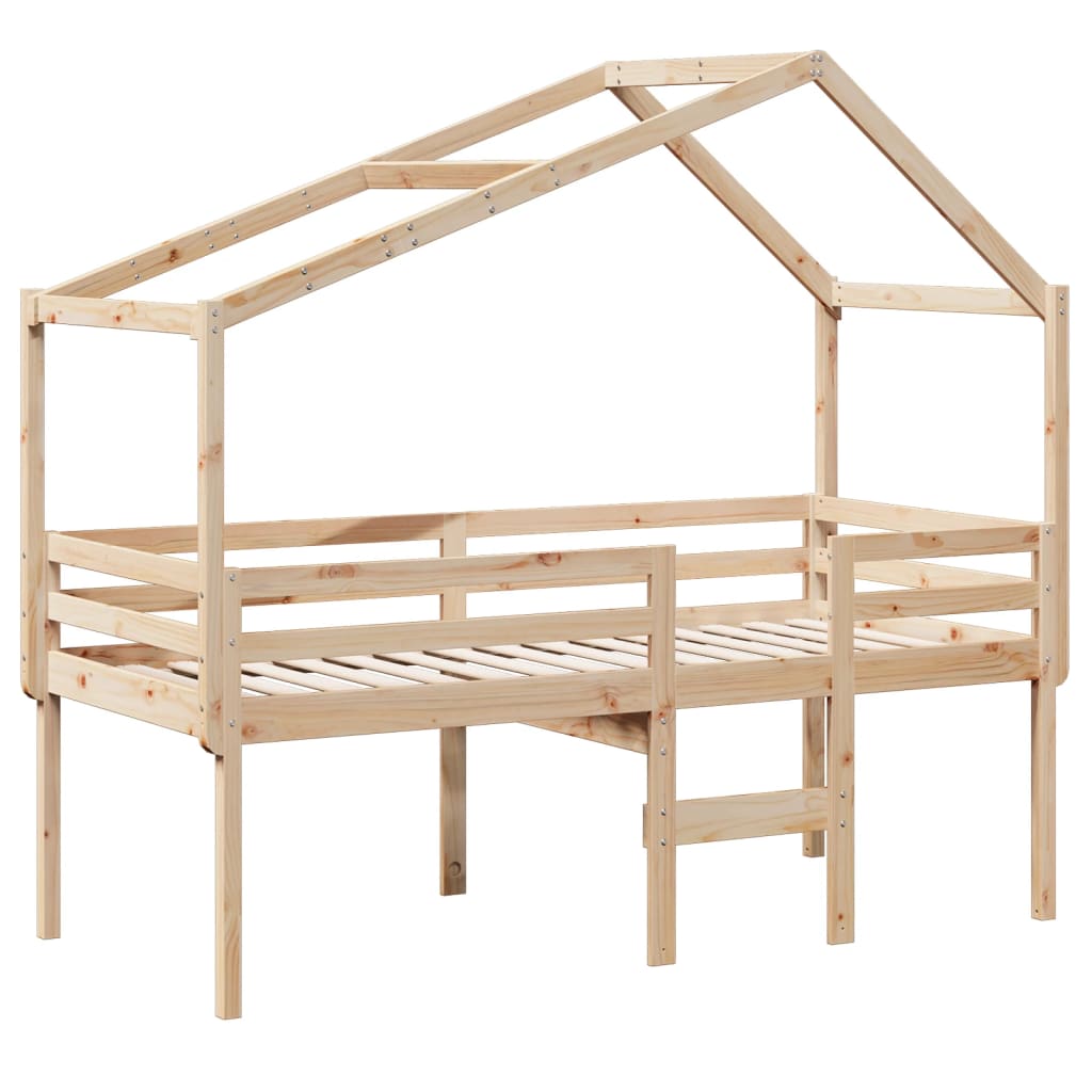 Lit haut sans matelas 80x200 cm bois de pin massif - XIOS