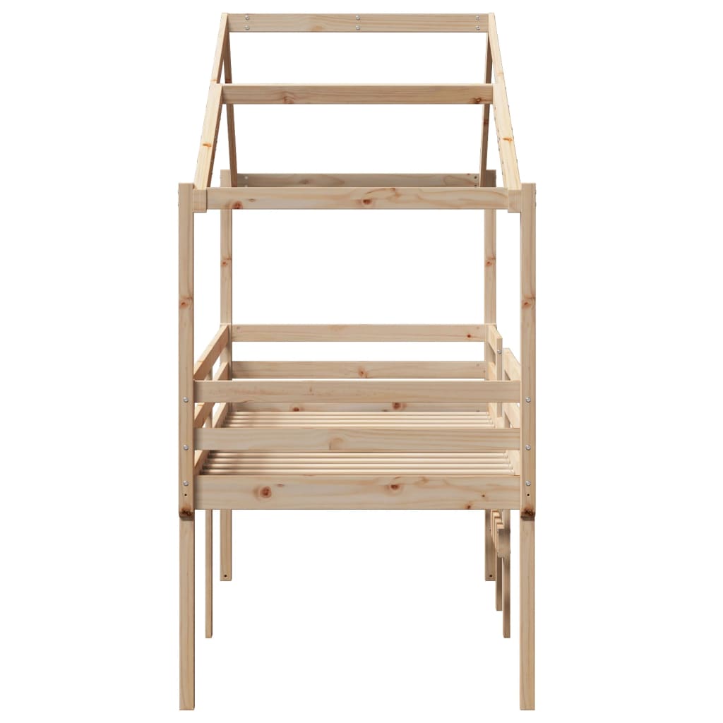 Lit haut sans matelas 80x200 cm bois de pin massif - XIOS