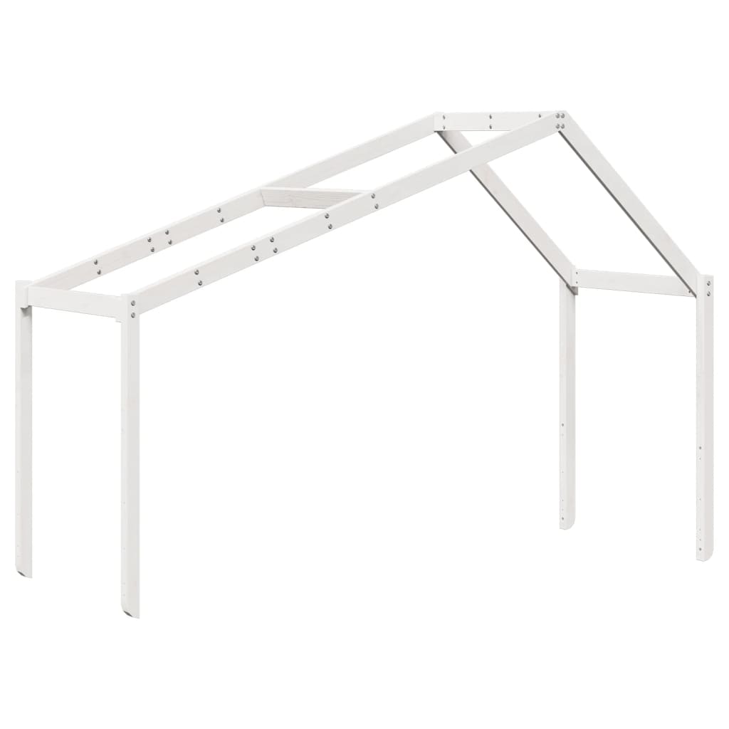 Lit superposé avec échelle et toit sans matelas blanc 90x200 cm - XIOS