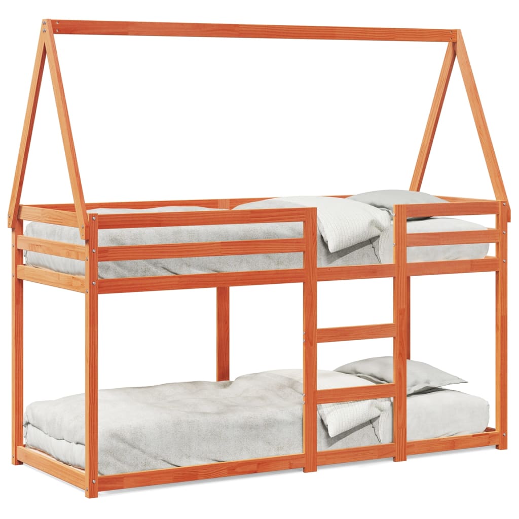 Lit superposé sans matelas cire marron 90x200 cm pin massif - XIOS