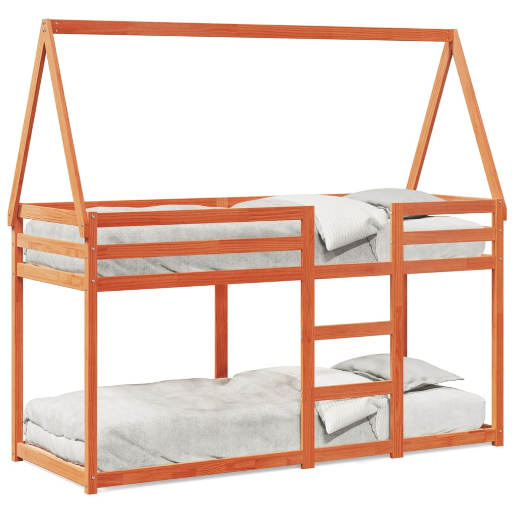 Lit superposé sans matelas cire marron 80x200 cm pin massif - XIOS