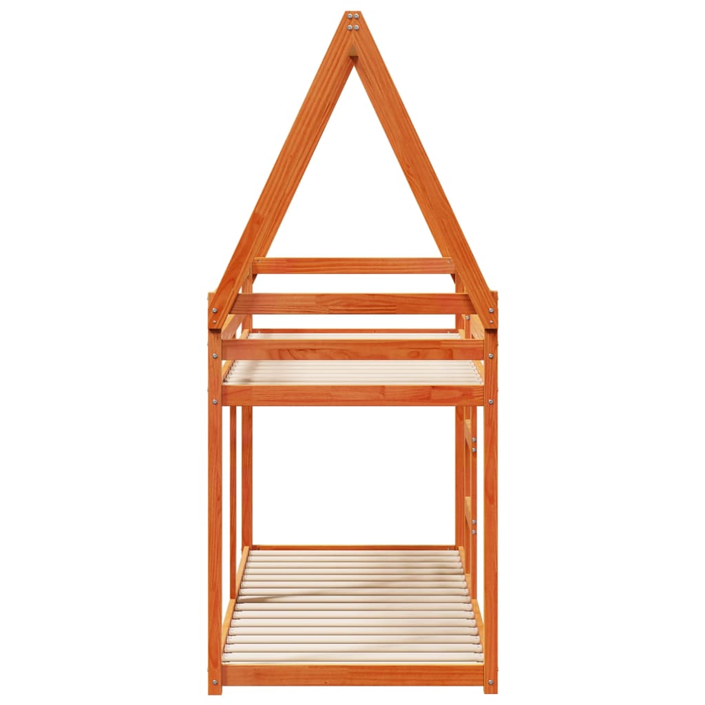 Lit superposé sans matelas cire marron 80x200 cm pin massif - XIOS