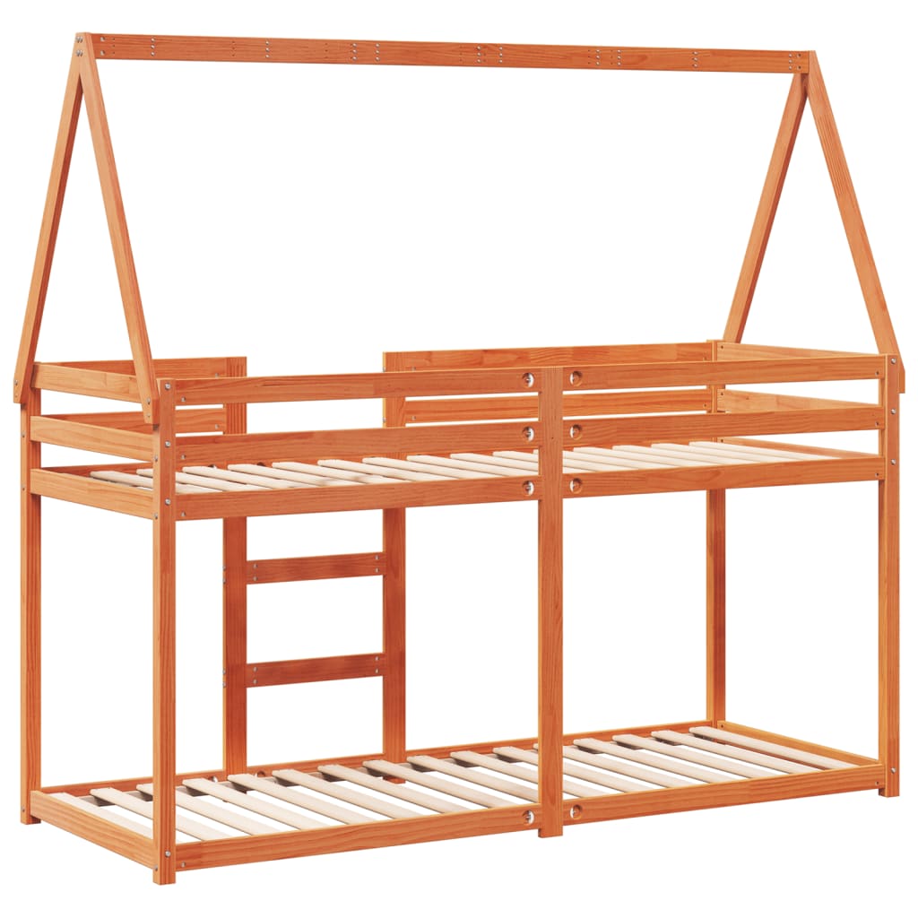 Lit superposé sans matelas cire marron 80x200 cm pin massif - XIOS