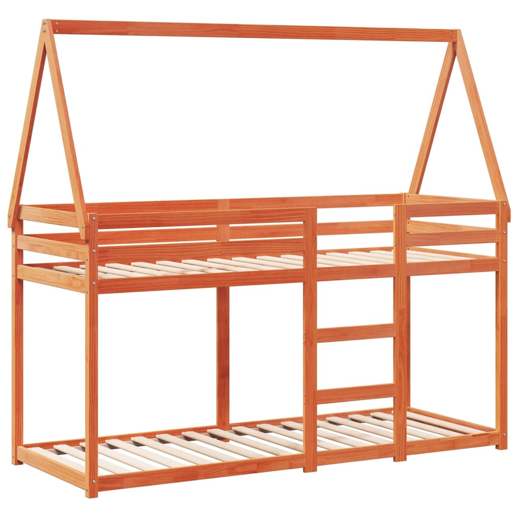 Lit superposé sans matelas cire marron 90x190 cm pin massif - XIOS