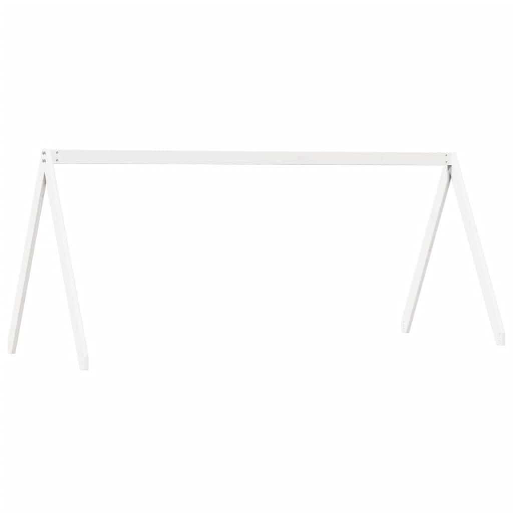 Lit haut sans matelas blanc 90x200 cm bois de pin massif - XIOS