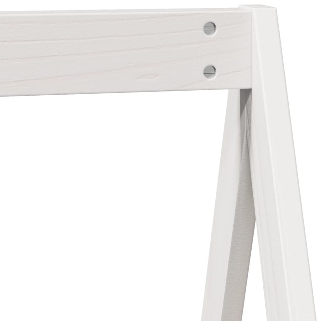 Lit haut sans matelas blanc 90x200 cm bois de pin massif - XIOS