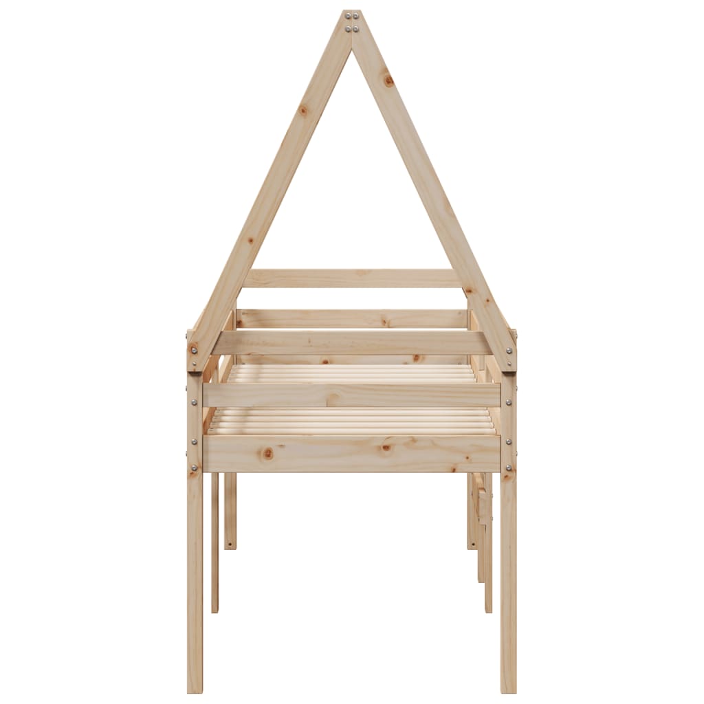Lit haut sans matelas 80x200 cm bois de pin massif - XIOS