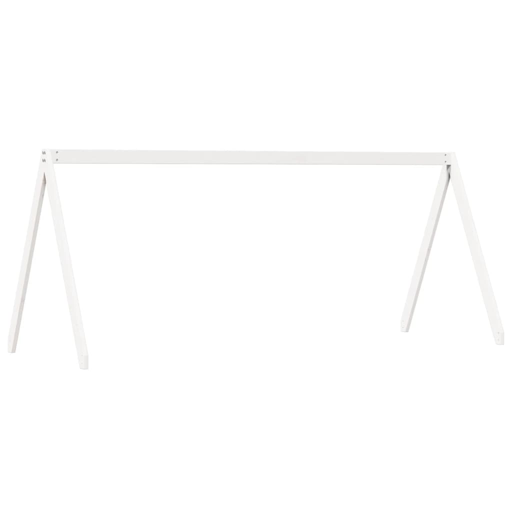 Lit haut sans matelas blanc 90x190 cm bois de pin massif - XIOS
