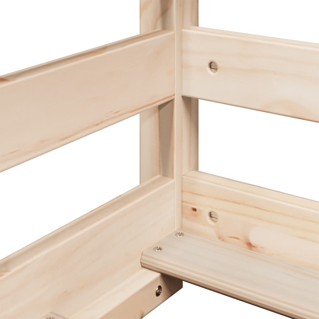 Lit haut sans matelas 75x190 cm bois de pin massif - XIOS
