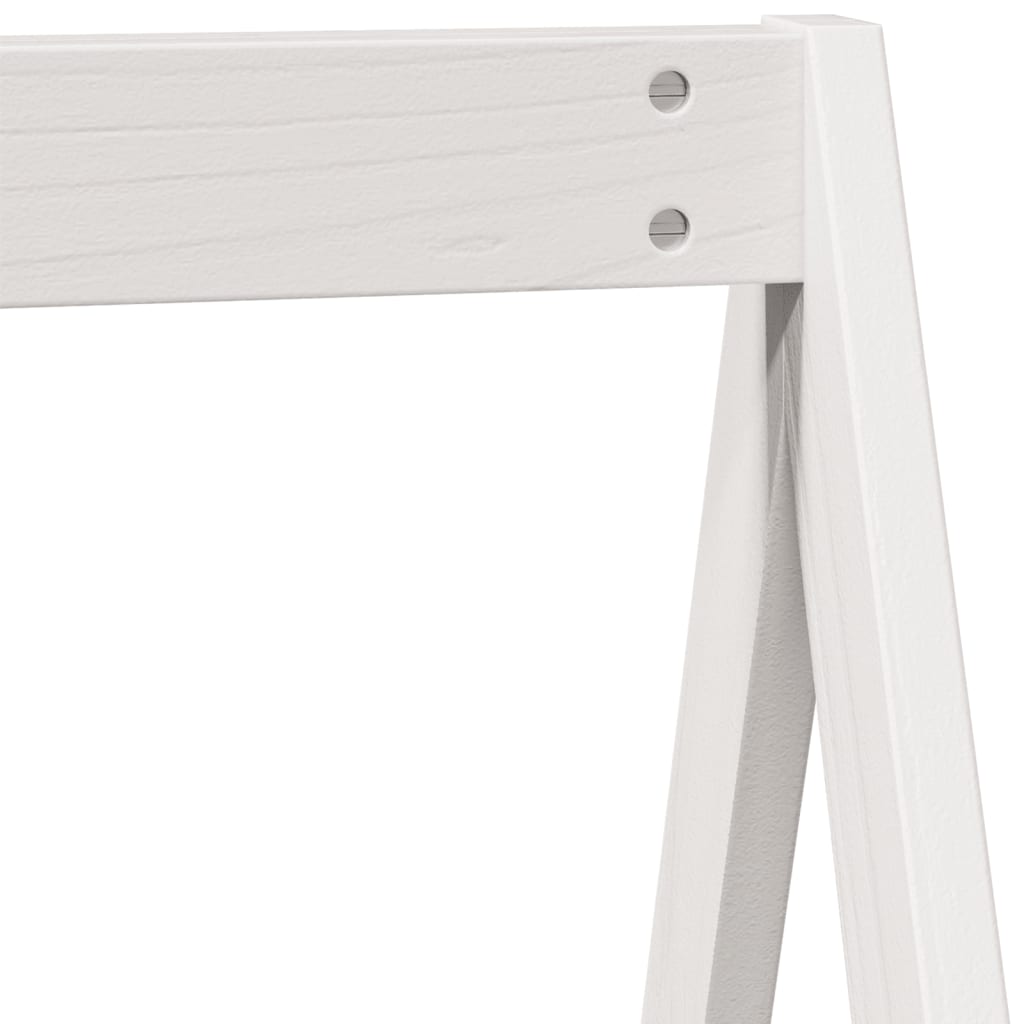 Lit haut sans matelas blanc 75x190 cm bois de pin massif - XIOS