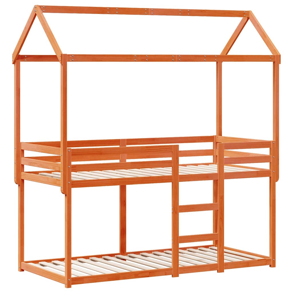 Lit superposé sans matelas cire marron 90x200 cm pin massif - XIOS