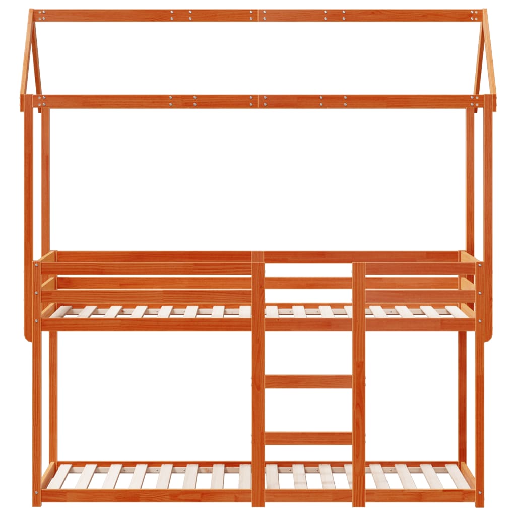 Lit superposé sans matelas cire marron 90x200 cm pin massif - XIOS