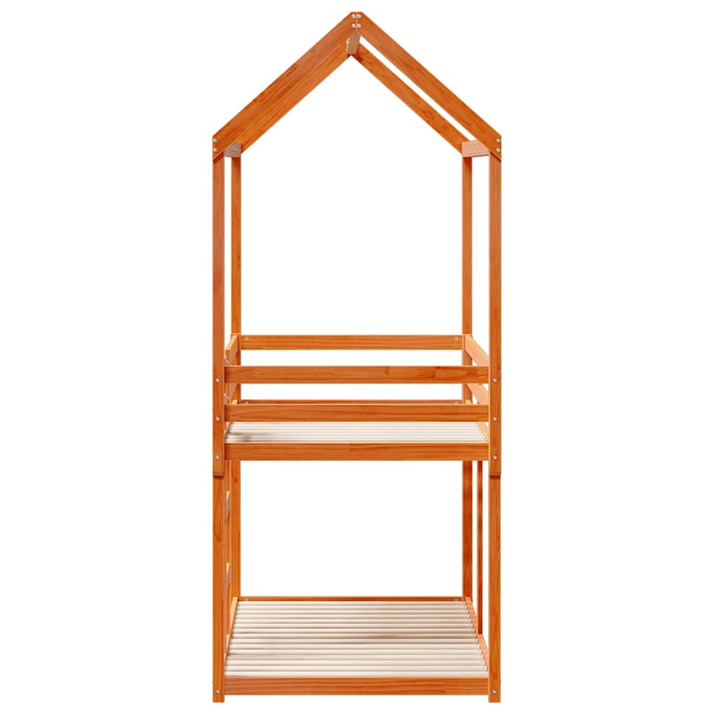 Lit superposé sans matelas cire marron 90x200 cm pin massif - XIOS