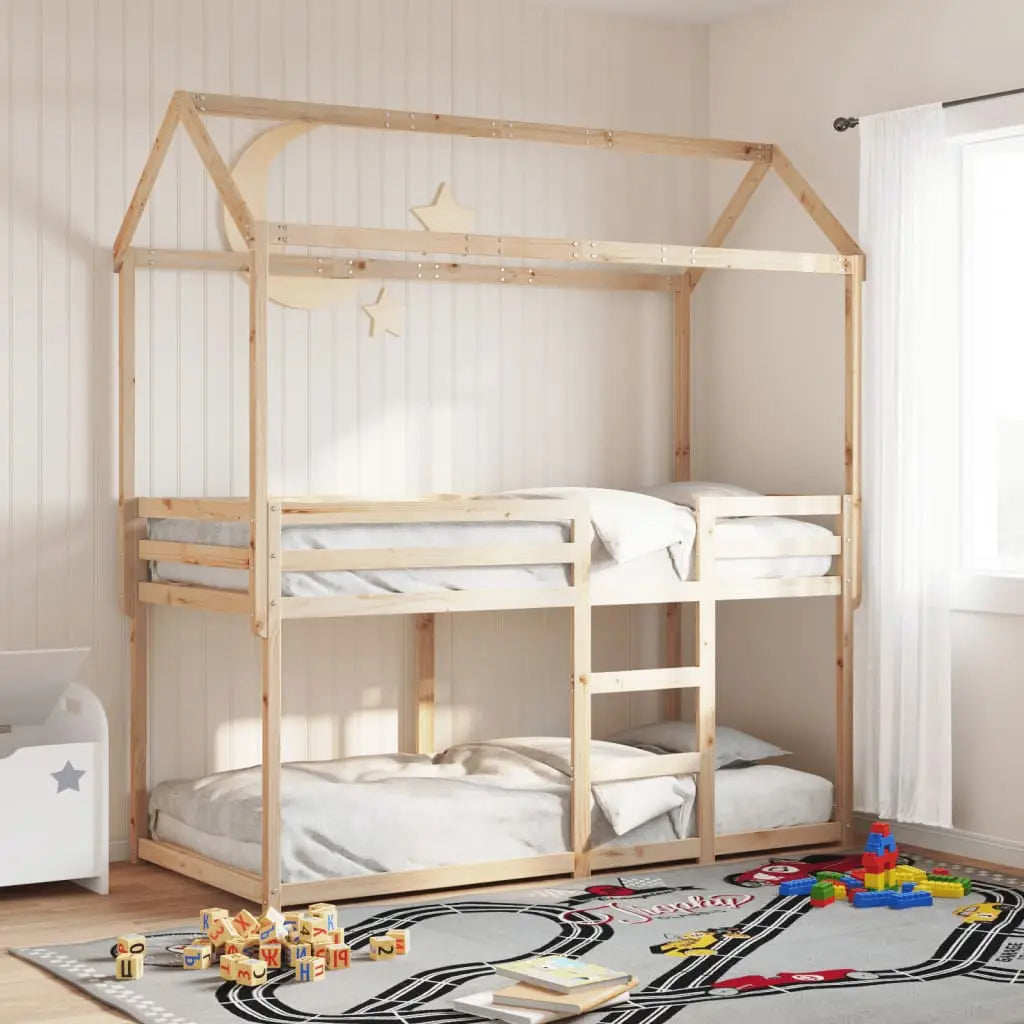 Lit superposé sans matelas 90x200 cm bois de pin massif - XIOS