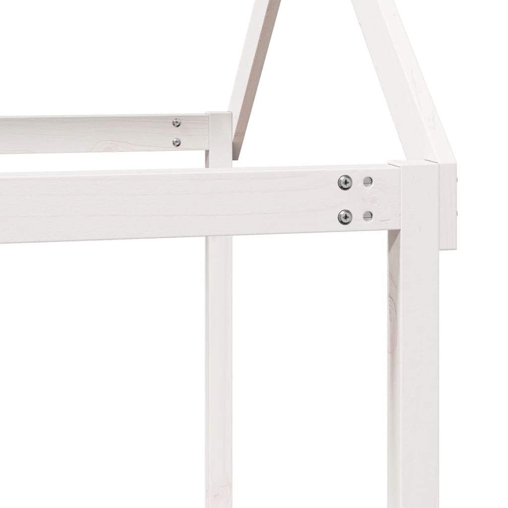 Lit superposé sans matelas blanc 90x200 cm bois de pin massif - XIOS