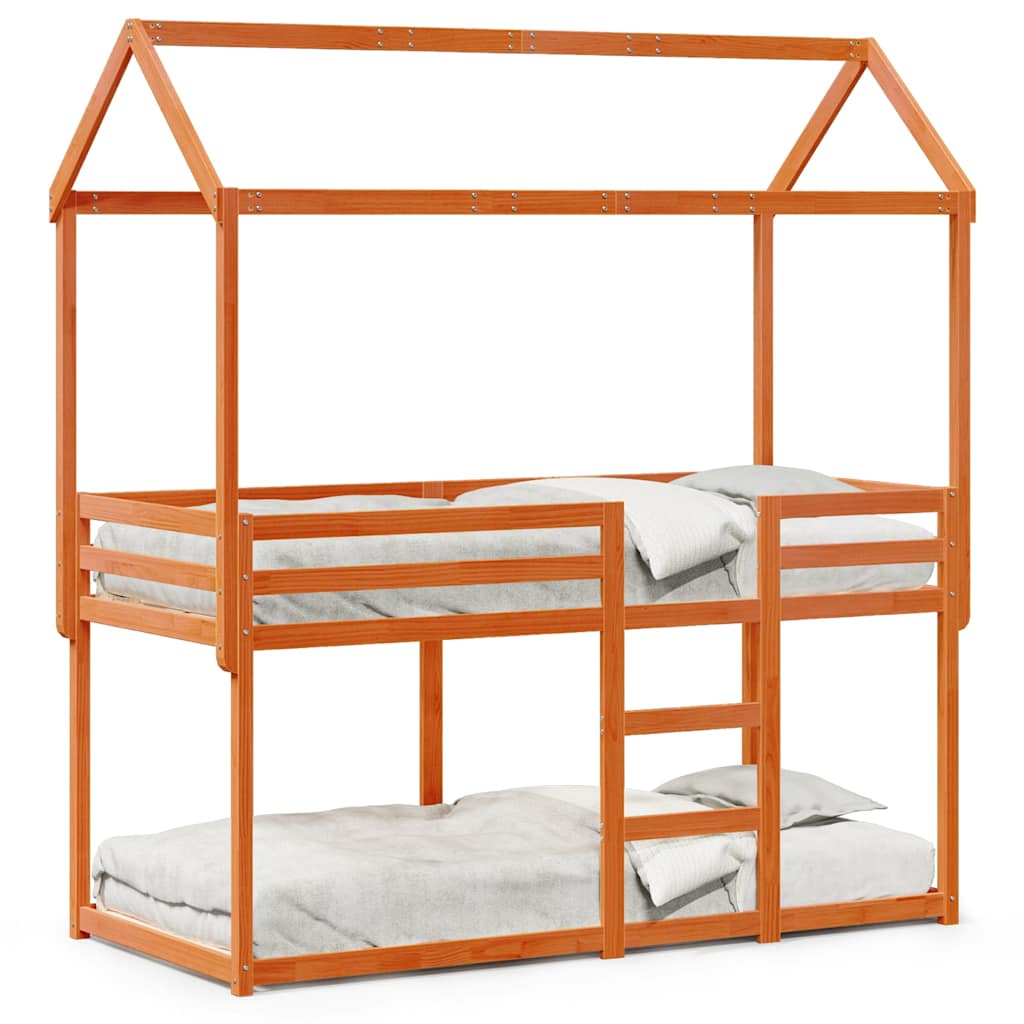 Lit superposé sans matelas cire marron 80x200 cm pin massif - XIOS