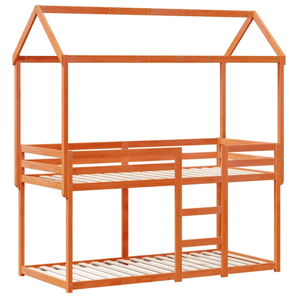 Lit superposé sans matelas cire marron 80x200 cm pin massif - XIOS