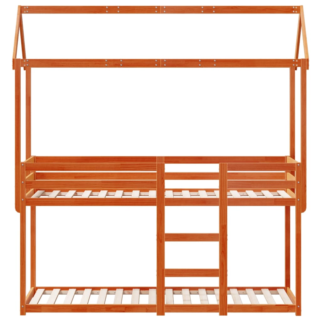 Lit superposé sans matelas cire marron 90x190 cm pin massif - XIOS