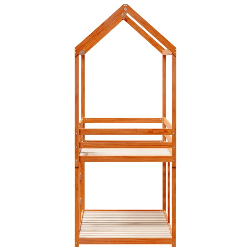 Lit superposé sans matelas cire marron 90x190 cm pin massif - XIOS