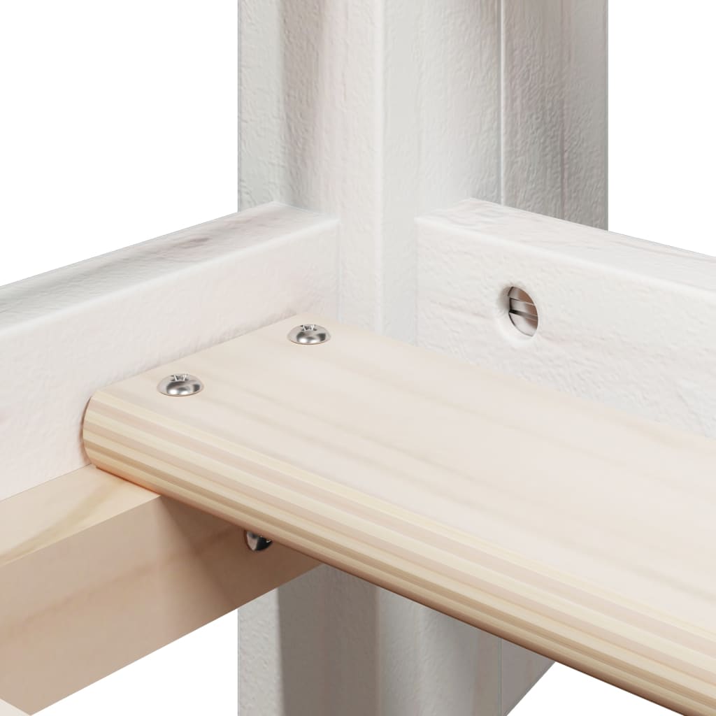 Lit superposé sans matelas blanc 75x190 cm bois de pin massif