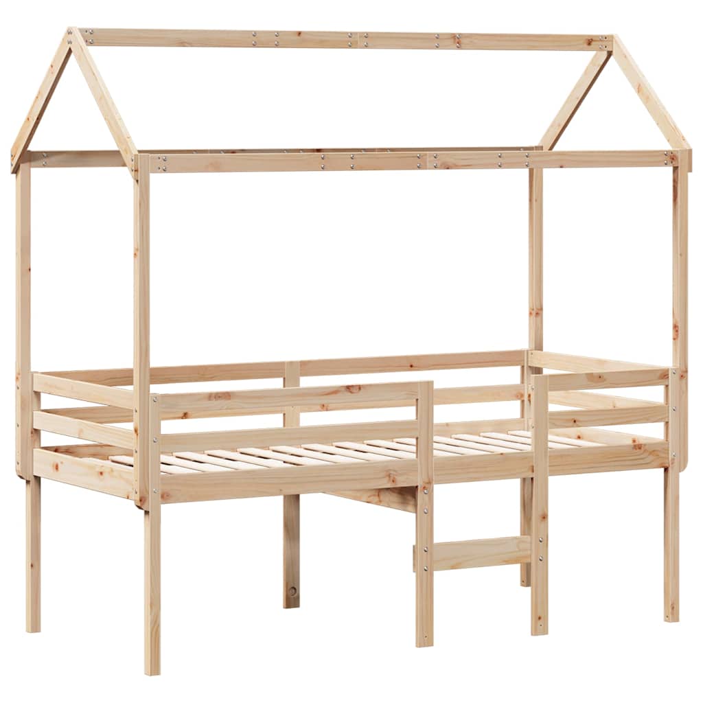Lit haut sans matelas 90x200 cm bois de pin massif - XIOS