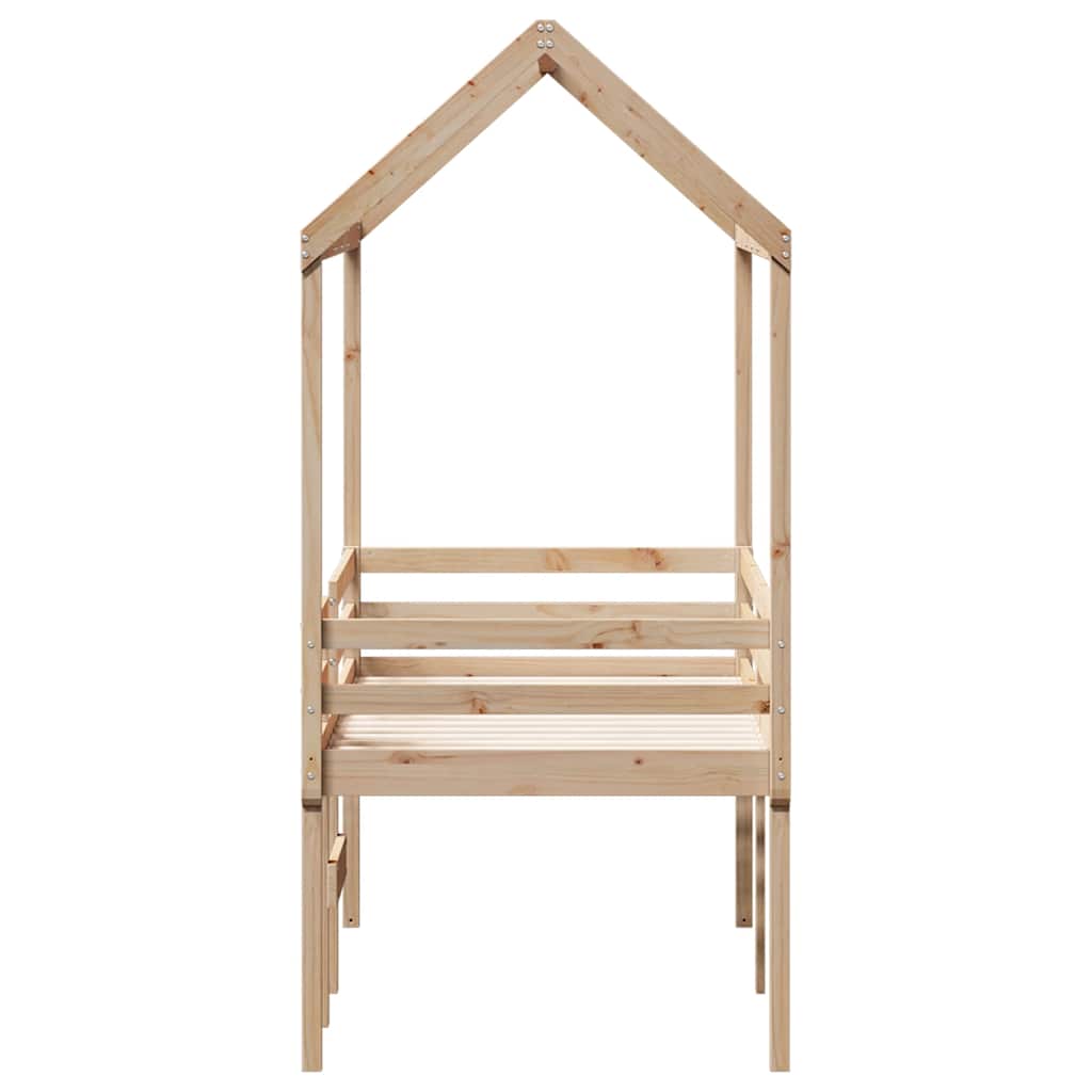 Lit haut sans matelas 90x200 cm bois de pin massif - XIOS