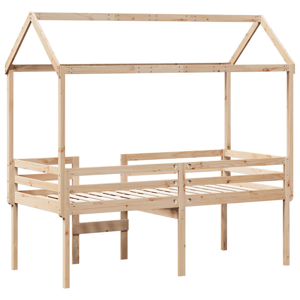 Lit haut sans matelas 90x200 cm bois de pin massif - XIOS