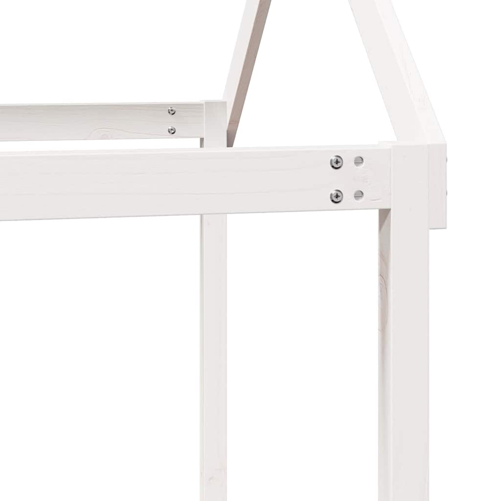 Lit haut sans matelas blanc 90x200 cm bois de pin massif - XIOS