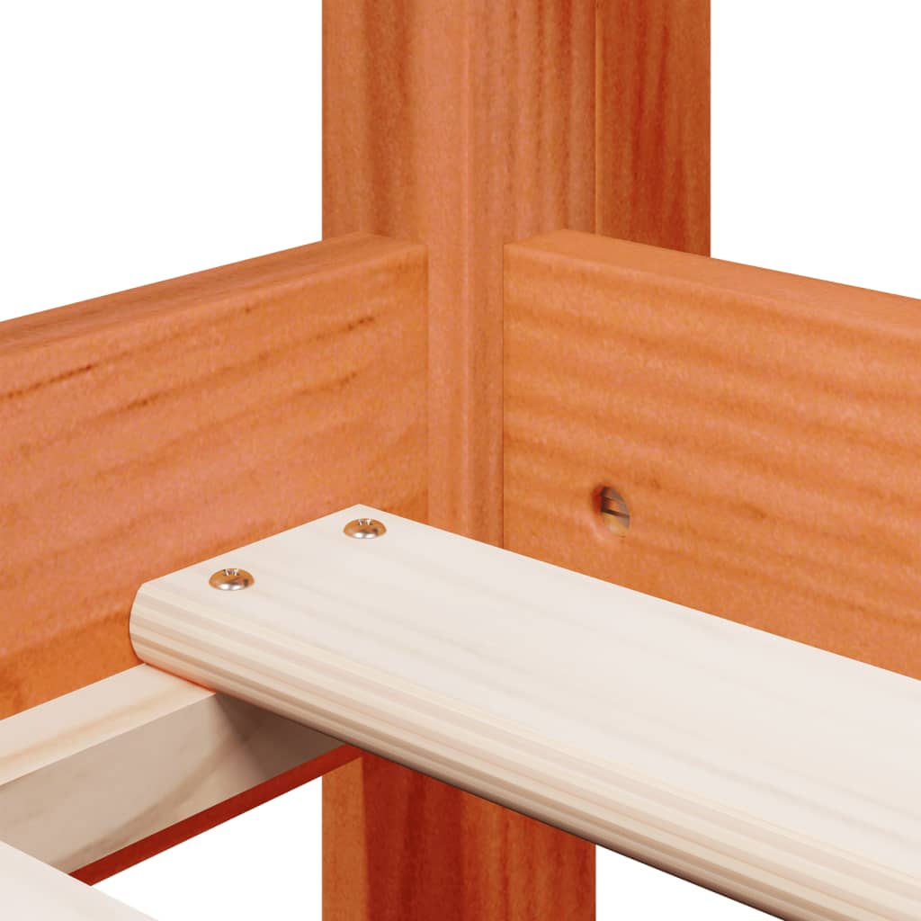 Lit haut sans matelas cire marron 90x200 cm bois de pin massif - XIOS