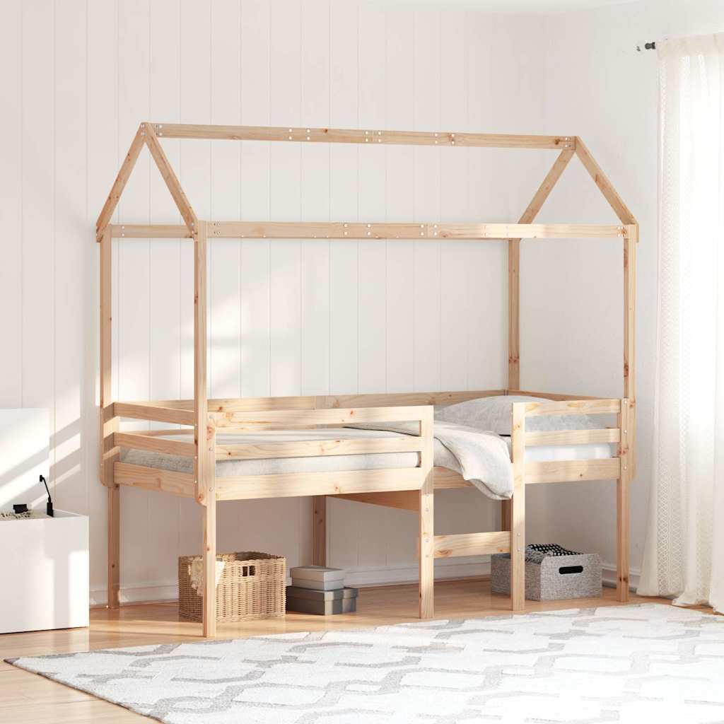 Lit haut sans matelas 80x200 cm bois de pin massif - XIOS