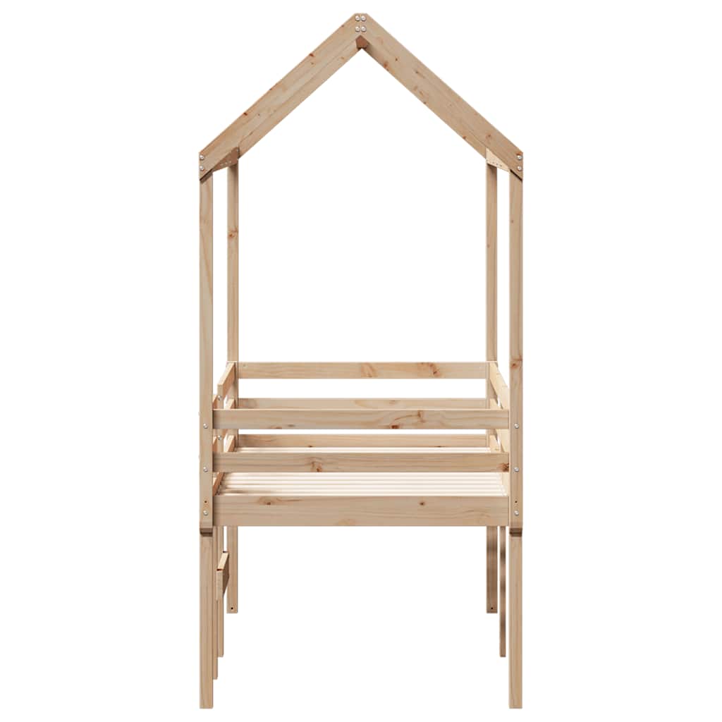 Lit haut sans matelas 90x190 cm bois de pin massif - XIOS
