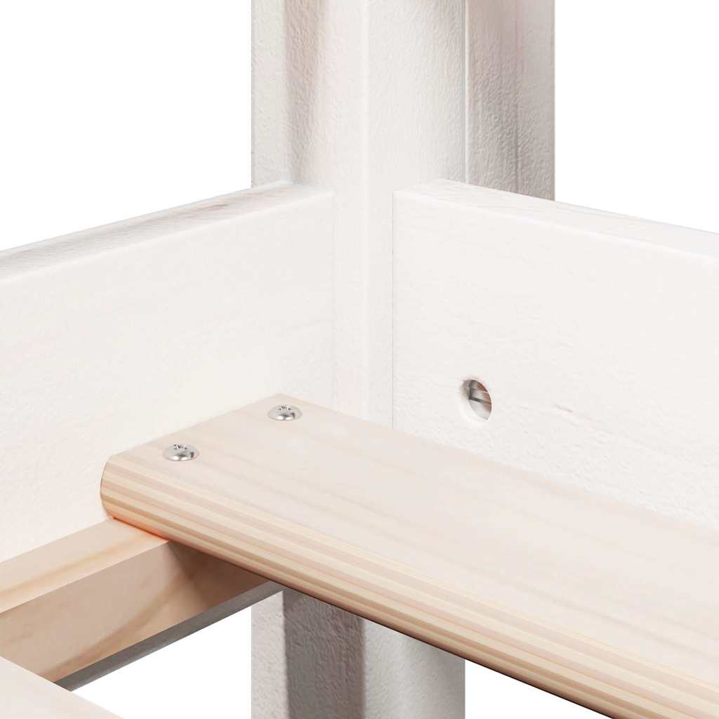 Lit haut sans matelas blanc 90x190 cm bois de pin massif - XIOS