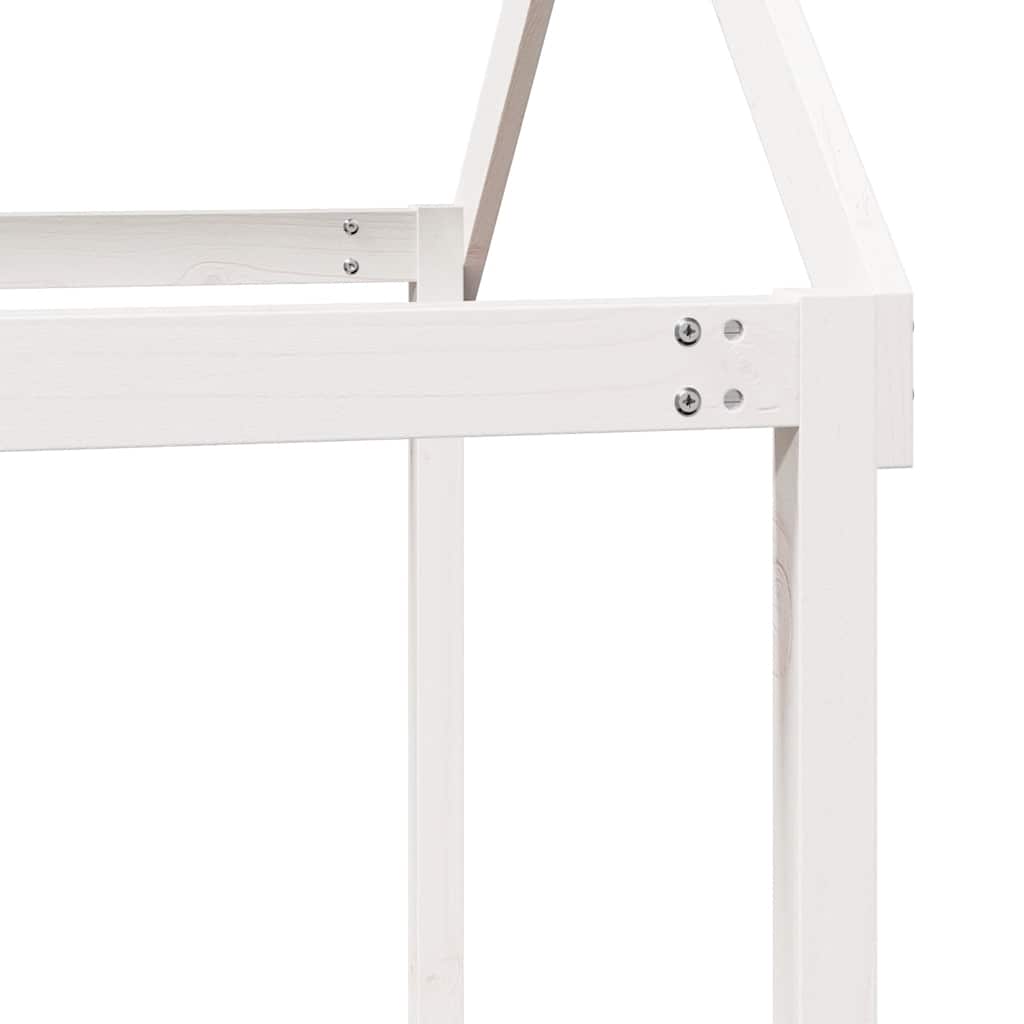 Lit haut sans matelas blanc 90x190 cm bois de pin massif - XIOS
