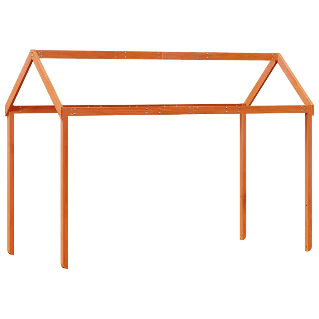 Lit haut sans matelas cire marron 90x190 cm bois de pin massif - XIOS