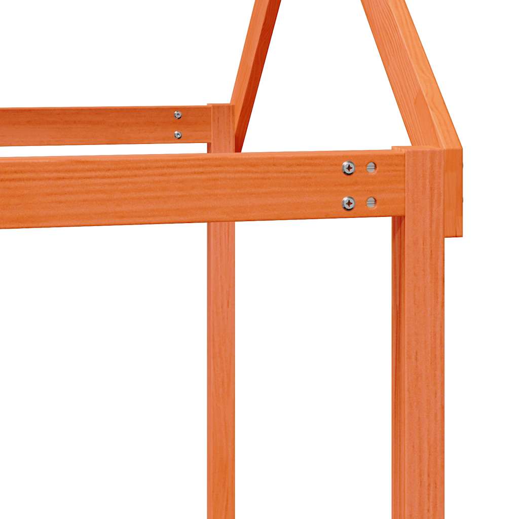 Lit haut sans matelas cire marron 90x190 cm bois de pin massif - XIOS