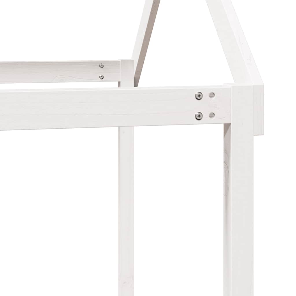 Lit haut sans matelas blanc 75x190 cm bois de pin massif - XIOS
