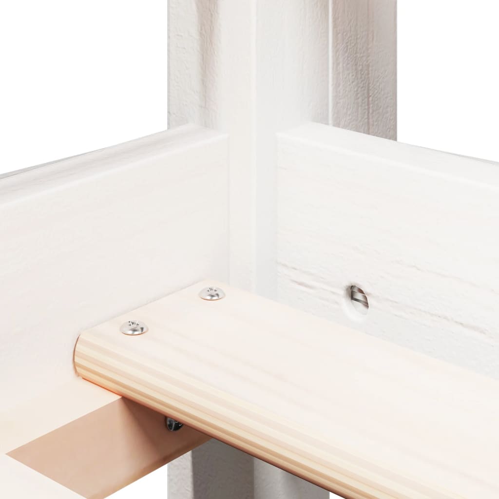 Lit superposé avec échelle et toit sans matelas blanc 90x190 cm - XIOS