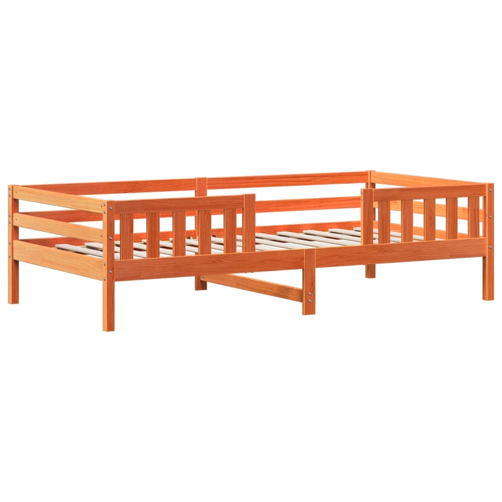 Cadre de lit avec toit sans matelas cire marron 90x200 cm - XIOS