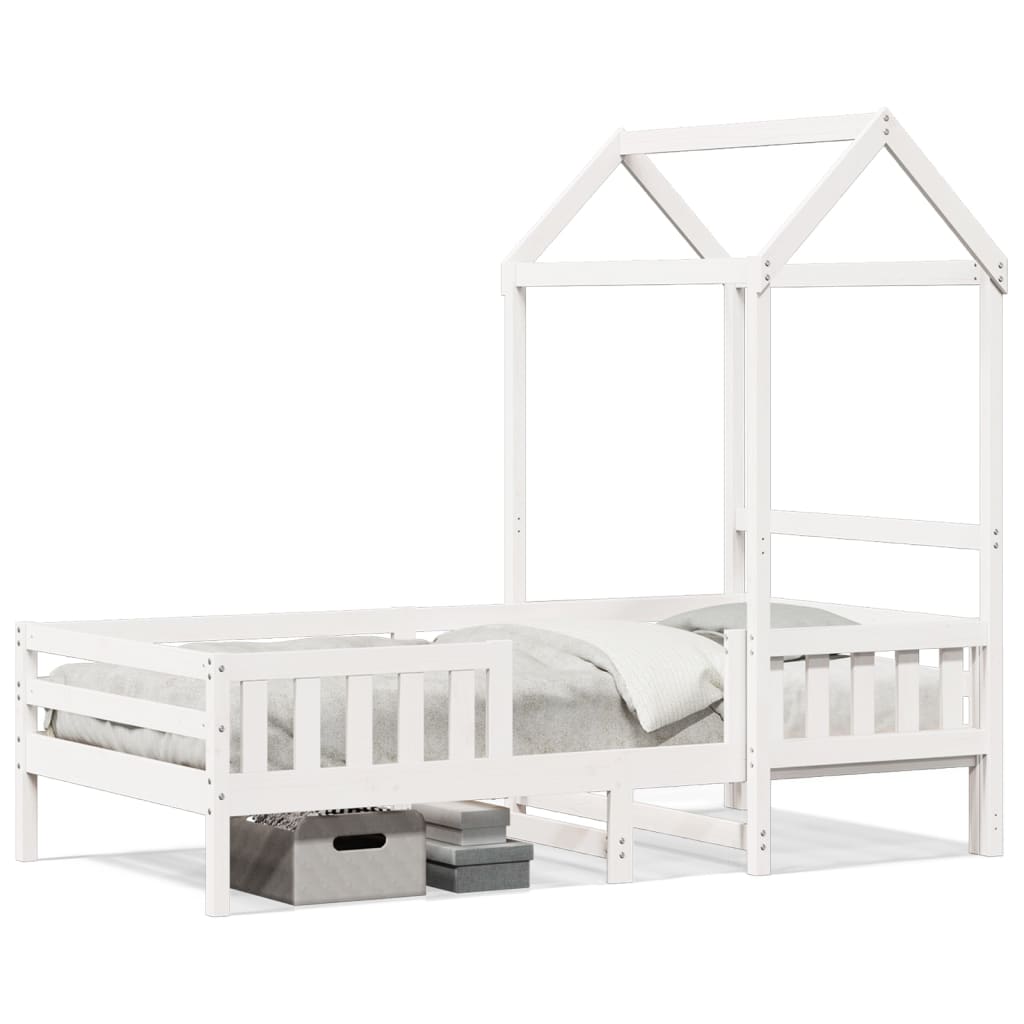 Cadre de lit avec toit sans matelas blanc 80x200 cm - XIOS