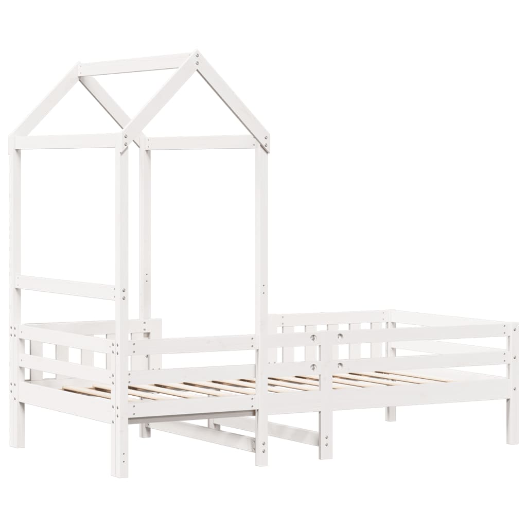 Cadre de lit avec toit sans matelas blanc 80x200 cm - XIOS