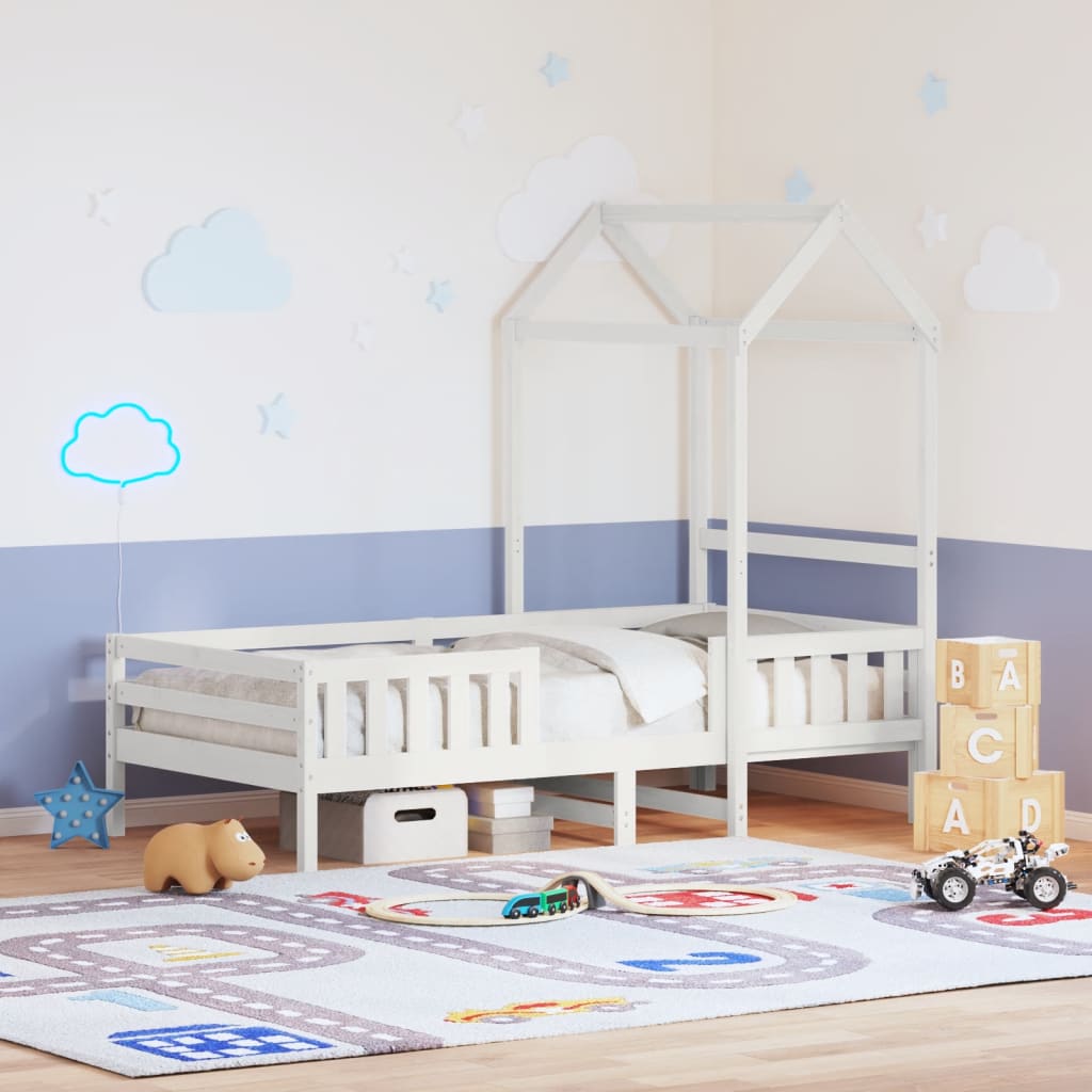 Cadre de lit avec toit sans matelas blanc 80x200 cm - XIOS