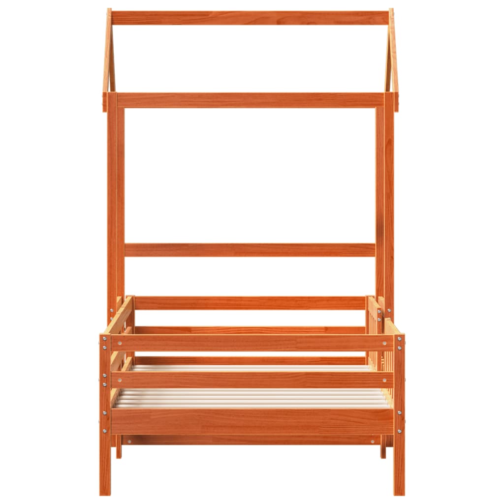 Cadre de lit avec toit sans matelas cire marron 90x190 cm - XIOS