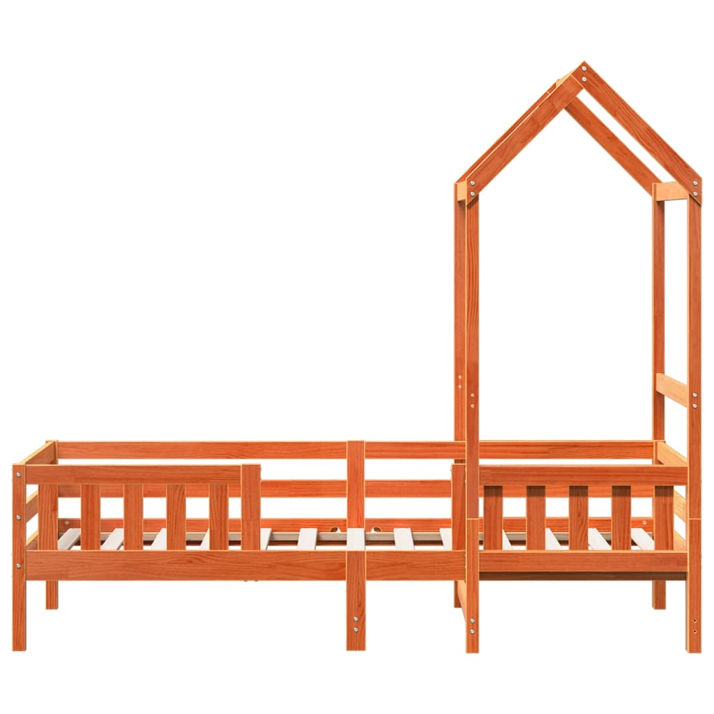 Cadre de lit avec toit sans matelas cire marron 90x190 cm - XIOS