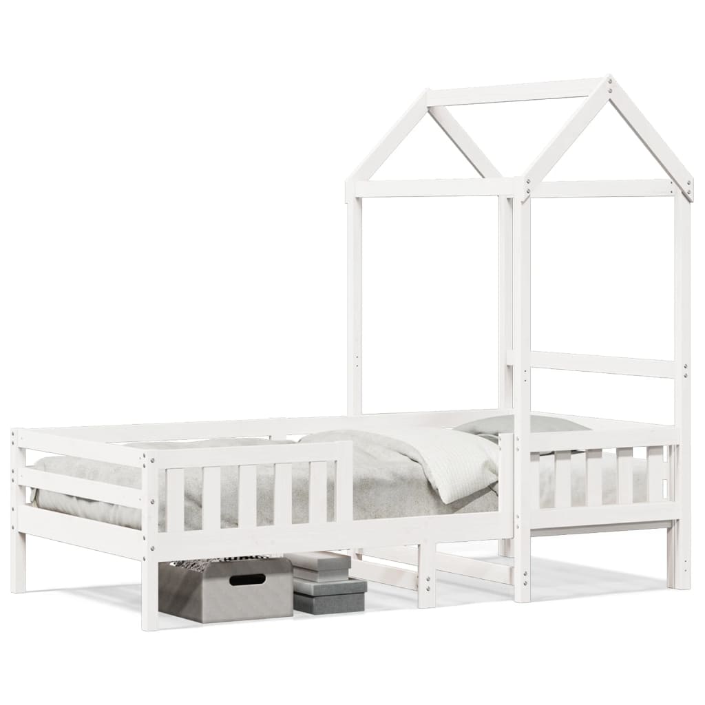 Cadre de lit avec toit sans matelas blanc 75x190 cm - XIOS