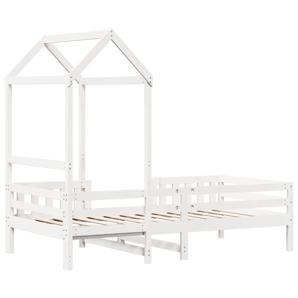 Cadre de lit avec toit sans matelas blanc 75x190 cm - XIOS